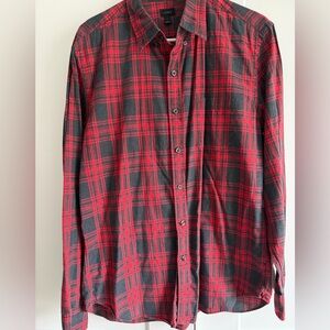 J. Crew Red and Black Plaid Men's Shirt